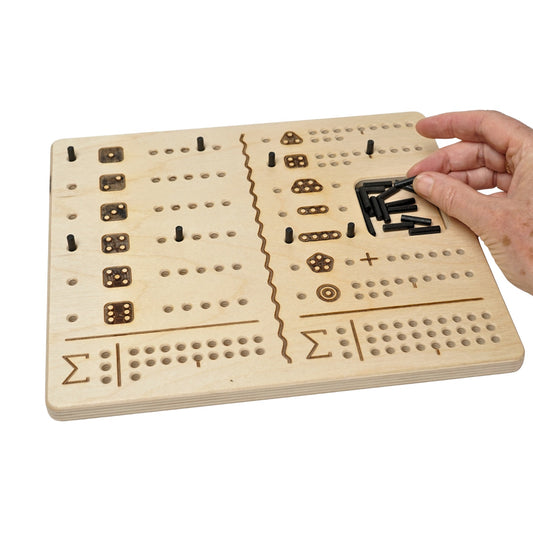 Dobbelspel voor slechtzienden - Houten spel met voelbare markeringen