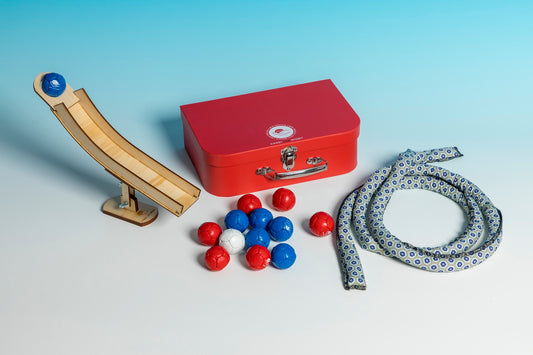 Boccia op Tafel – Complete set voor binnenspel, ontworpen voor activering en gezelligheid bij senioren.
