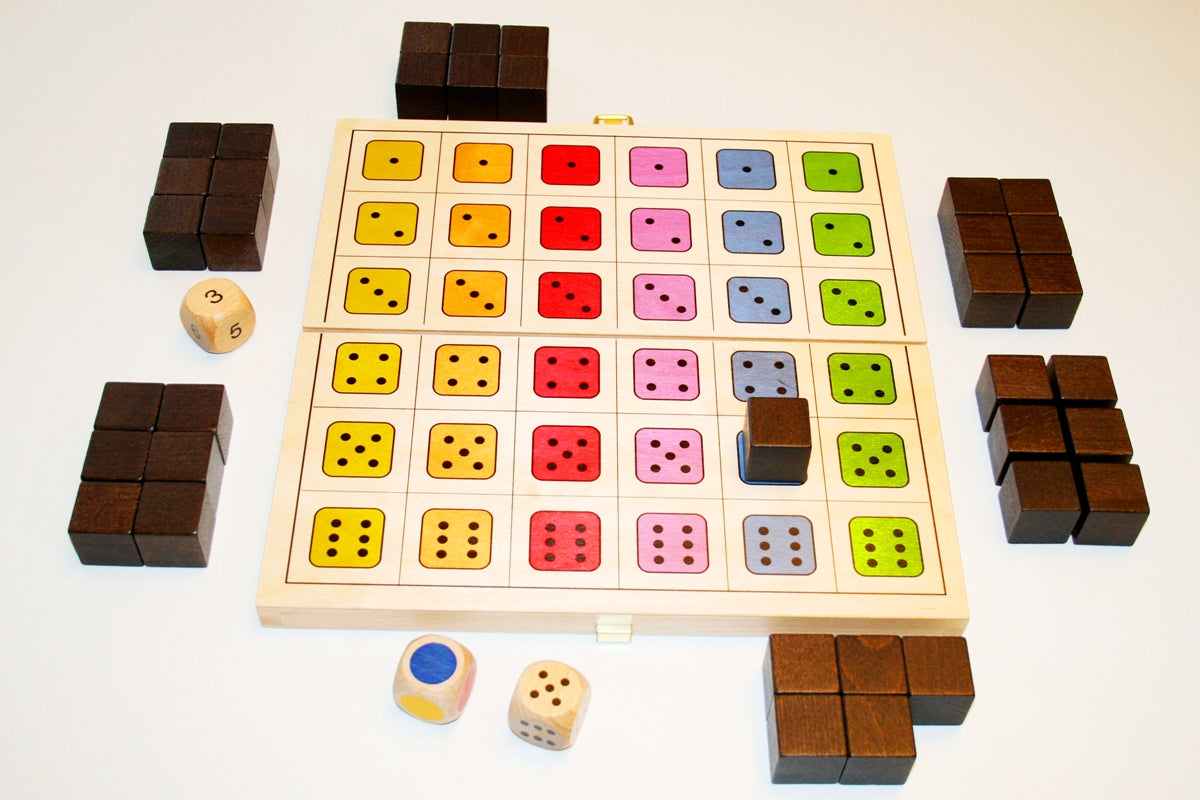 Het gekleurde dobbelspel – Dobbelspel met kleurrijke elementen dat geheugen en activering stimuleert voor ouderen en dementie.