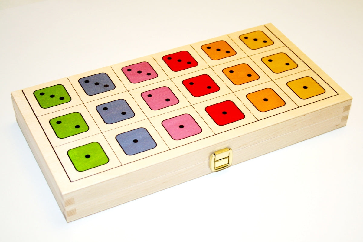 Het gekleurde dobbelspel – Dobbelspel met kleurrijke elementen dat geheugen en activering stimuleert voor ouderen en dementie.