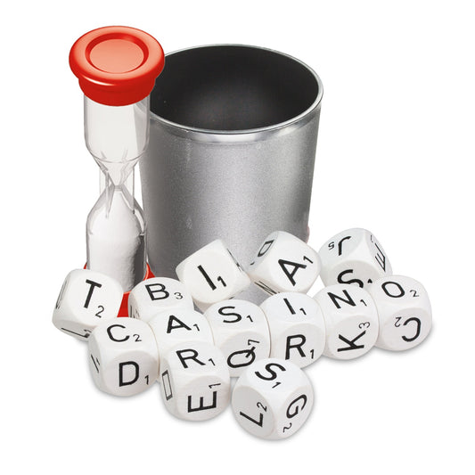 Woord Mix – Taalspel met dobbelstenen dat woordassociatie en geheugen stimuleert voor ouderen.