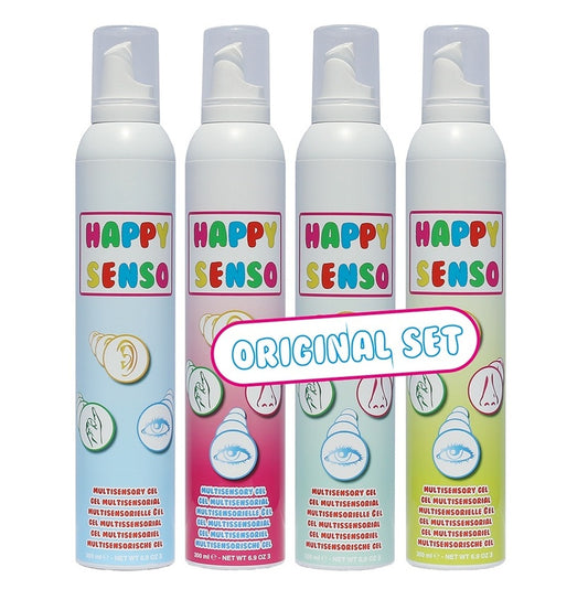 Happy Senso Sensorische Gel – Original set met 4 varianten, stimuleert sensorische ervaring en ontspanning bij ouderen.