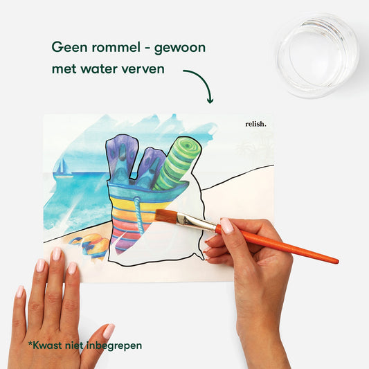 Schilderen met water - het leven aan de kust (Aquapaint voor mensen met dementie)