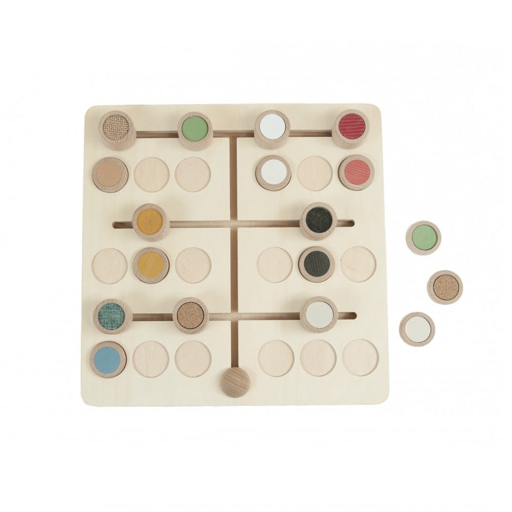 Texturen Domino – Tactiel dominospel dat sensorische stimulatie en activering biedt voor senioren.