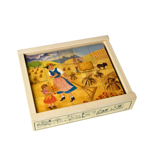 Kubus puzzel Boerenerf 20-delig: nostalgische puzzel voor ouderen