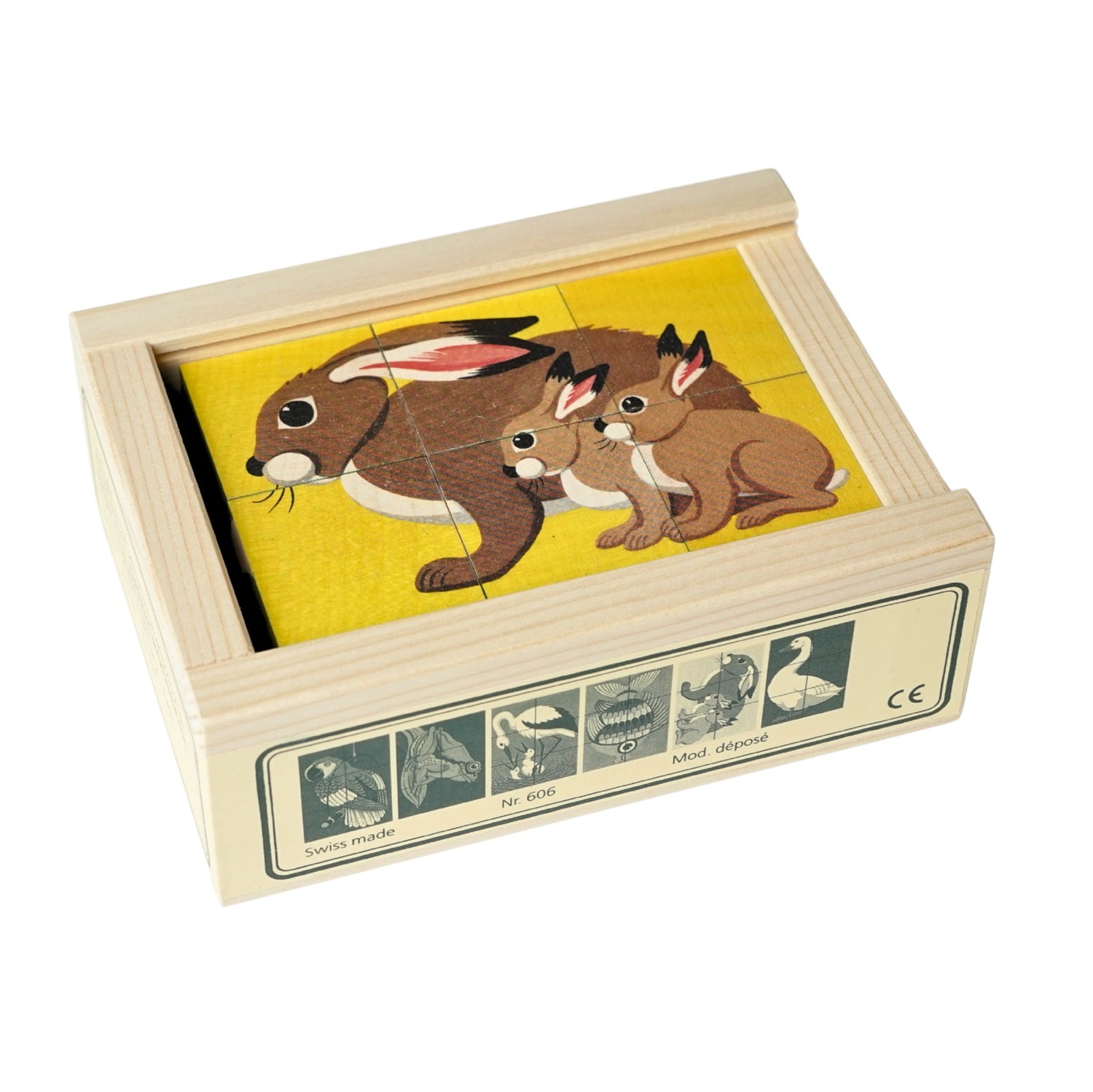 Kubus Puzzel - Dieren III (6-delig) - Houten Blokken