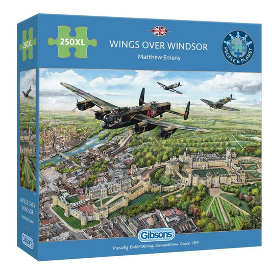 Dementiepuzzel 'Wings Over Windsor' – 250 XL stukjes, activerende puzzel met koninklijk thema voor senioren.