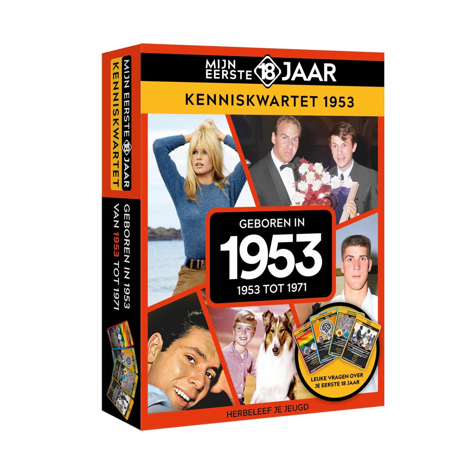 Mijn Eerste 18 Jaar Kenniskwartet 1953 – Nostalgisch kaartspel, ideaal voor senioren en mensen met dementie.