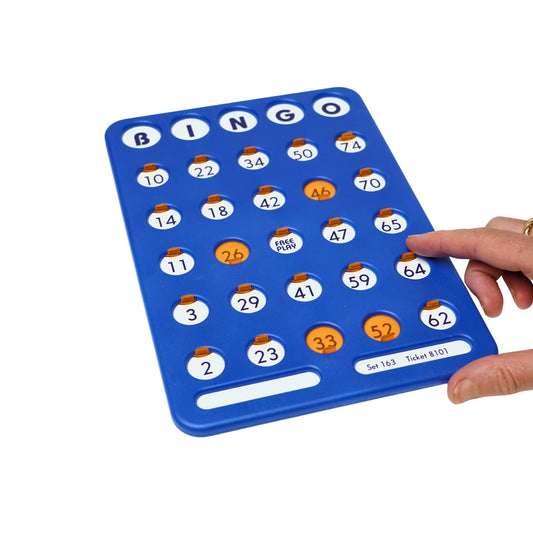 Bingo - Schuifplank 1-75 – Handige herbruikbare bingokaart met schuifjes