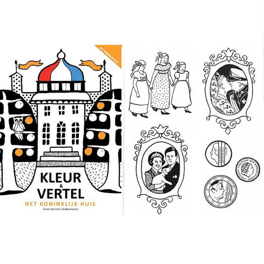 Kleur- en Vertelboek Het Koninklijk Huis – Creatief kleurboek dat verhalen en herinneringen stimuleert voor senioren.