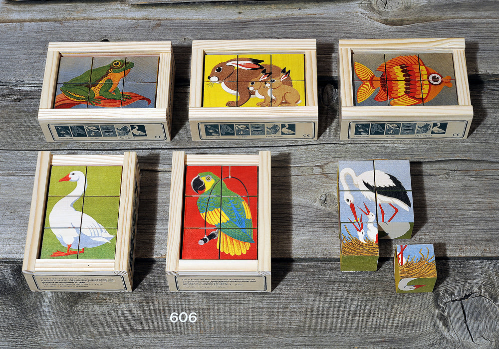 Kubus Puzzel - Dieren III (6-delig) - Houten Blokken