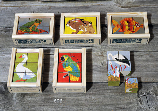 Kubus Puzzel - Dieren III (6-delig) - Houten Blokken