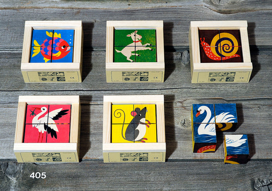 Dementie-puzzel: Dieren kubuspuzzel