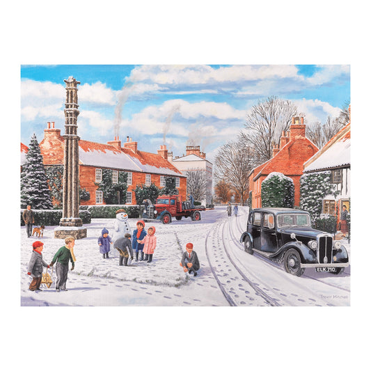 Dementie-puzzel 'Sneeuw in de winter' – 35-delige puzzel met winterscènes, bevordert activering en herinneringen bij ouderen.