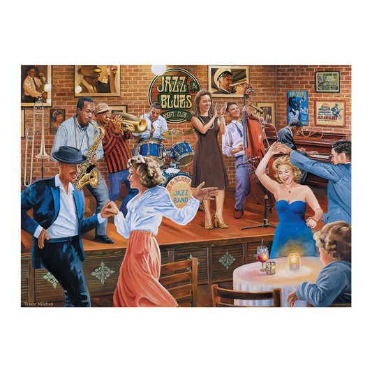 Dementie puzzel 'Dancing Shoes' – 63-delige puzzel met dansfeestthema, bevordert geheugen en gesprekken bij ouderen.