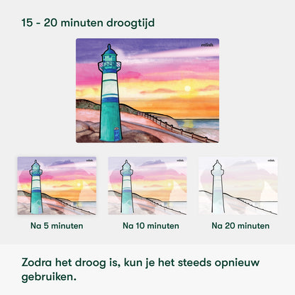 Schilderen met water - het leven aan de kust (Aquapaint voor mensen met dementie)