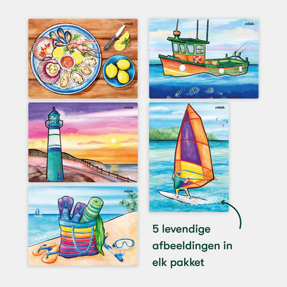 Schilderen met water - het leven aan de kust (Aquapaint voor mensen met dementie)