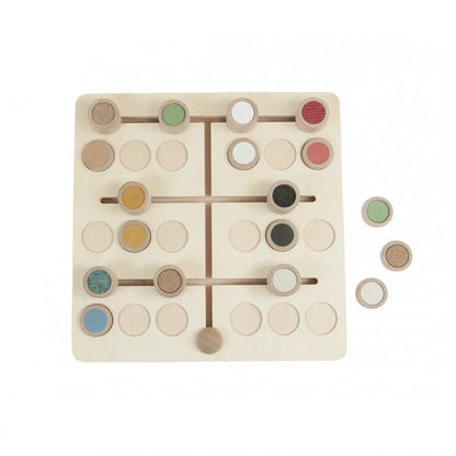 Texturen Domino – Tactiel dominospel dat sensorische stimulatie en activering biedt voor senioren.