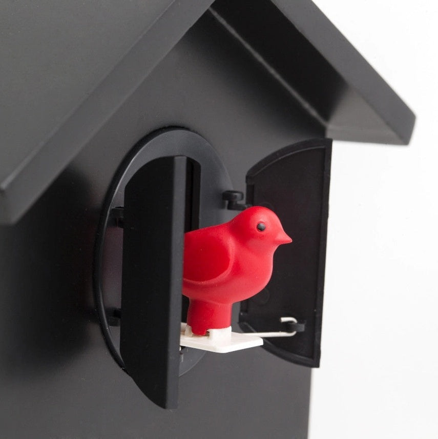 Koekoeksklok Zwart – Klassieke houten wandklok met koekoeksroep, bevordert activering en tijdsbesef bij senioren.