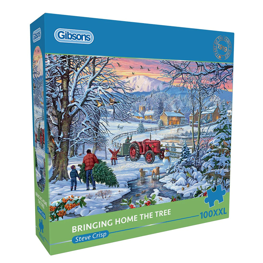Puzzel 'Bringing Home the Tree' – Kerst XXL puzzel die gezelligheid en activering stimuleert voor senioren.