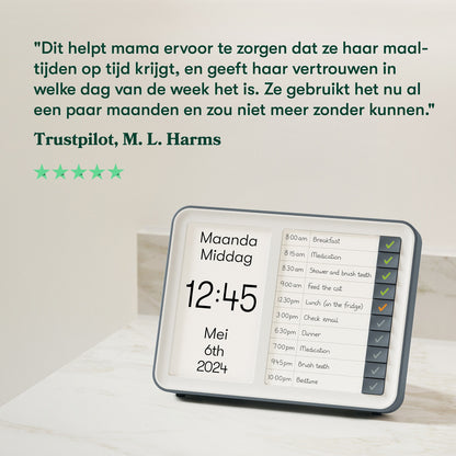 Relish Day Clock Hub – Beste Dementieklok voor Dagstructuur