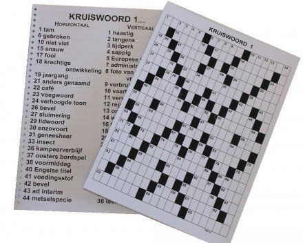 foto van het leuke spel voor dementerenden Kruiswoordpuzzel grootletter - 2ster moeilijkheidsgraad