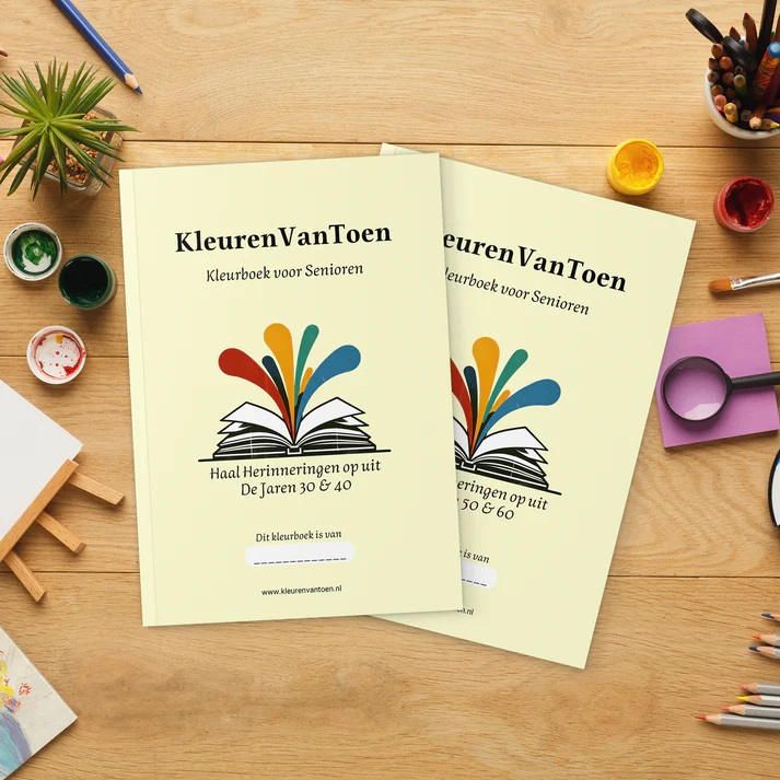 Kleur- en Vertelboek: Kleurrijk Verleden – Kleurboek dat herinneringen en verhalen deelt, speciaal voor ouderen met dementie.